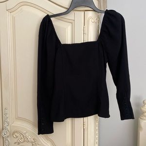 Black something navy blouse